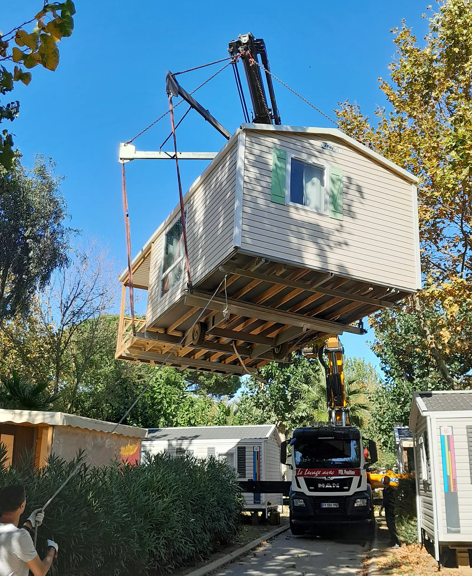 Le Grutage de mobil-homes